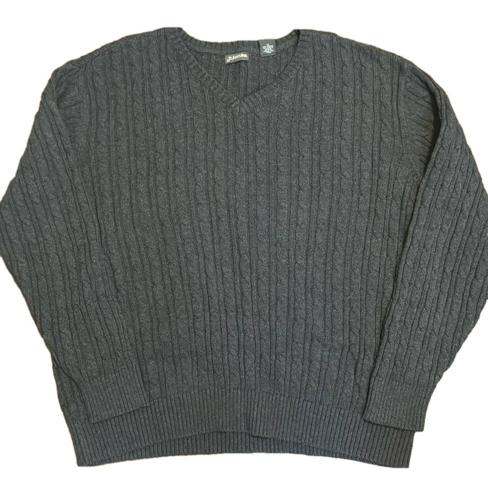 2/$20 St. Johns Bay V-Neck Cable Knit Long Sleeve Sweater - Picture 1 of 2
